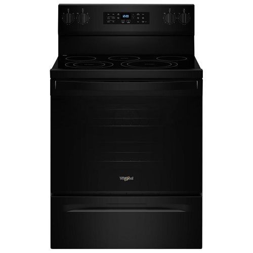 Cuisinière électrique autonome avec convection par ventilateur et friture à l'air chaud 5,3 pi³ 30 po de Whirlpool - Noir