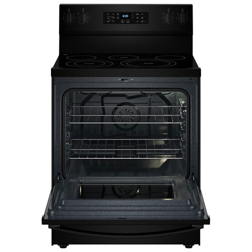 Cuisinière électrique autonome avec convection par ventilateur et friture à l'air chaud 5,3 pi³ 30 po de Whirlpool - Noir