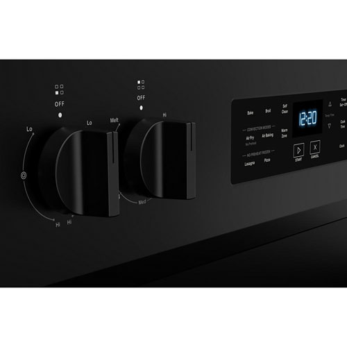 Cuisinière électrique autonome avec convection par ventilateur et friture à l'air chaud 5,3 pi³ 30 po de Whirlpool - Noir