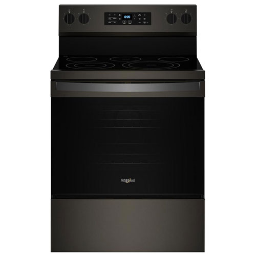 Whirlpool 30" 5.3 Cu. Ft. Fan Convection Electric Air Fry Range - Black-on-Stainless