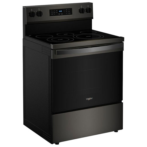 Whirlpool 30" 5.3 Cu. Ft. Fan Convection Electric Air Fry Range - Black-on-Stainless