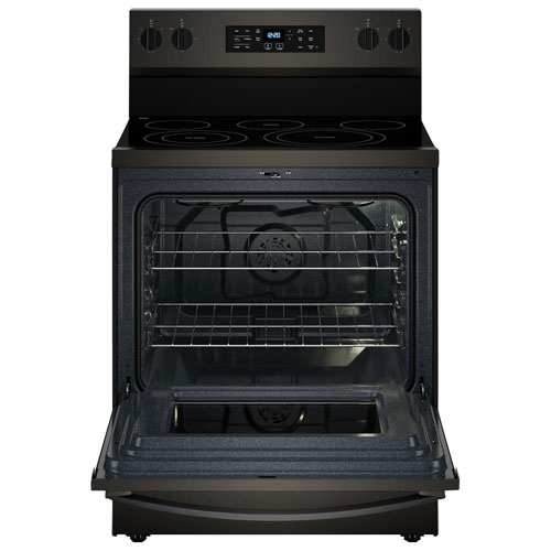 Whirlpool 30" 5.3 Cu. Ft. Fan Convection Electric Air Fry Range - Black-on-Stainless