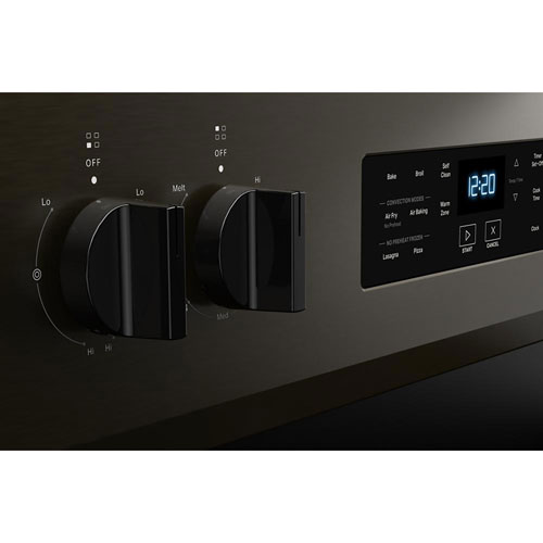 Whirlpool 30" 5.3 Cu. Ft. Fan Convection Electric Air Fry Range - Black-on-Stainless