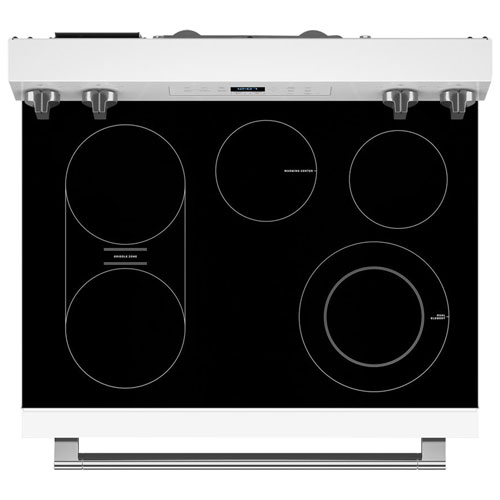 Cuisinière électrique autonome à 5 éléments avec four autonettoyant et friture à l'air chaud 5,3 pi³ 30 po de Maytag - Blanc