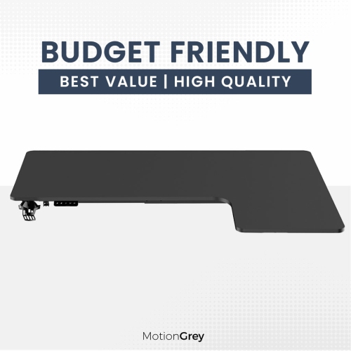 MotionGrey Pro Adjustable Right L-Shaped Electric Standing Desk with Memory Settings - 63"x43" Black Top Black Frame - Ergonomic Desk for Home and