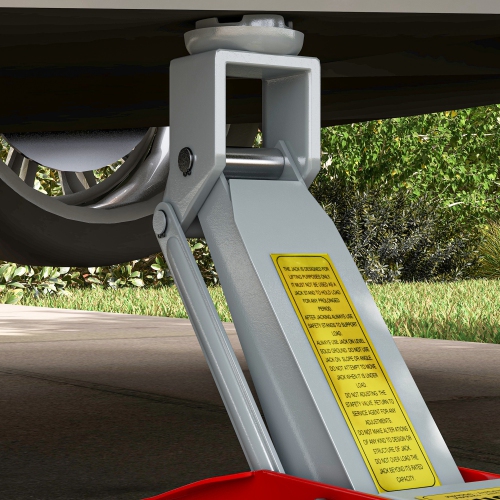 HOMCOM – Cric hydraulique à profil bas, cric de course en acier robuste, capacité de 2 tonnes, portée de levage de 4,7 à 11,8&nbsp;po, rouge