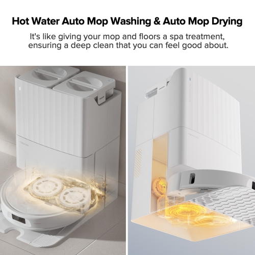 Roborock Qrevo Pro Robot Vacuum and Mop with FlexiArm Design Edge Mopping, Dynamic Hot Water Mop Washing and Auto Mop Drying, Intelligent Dirt