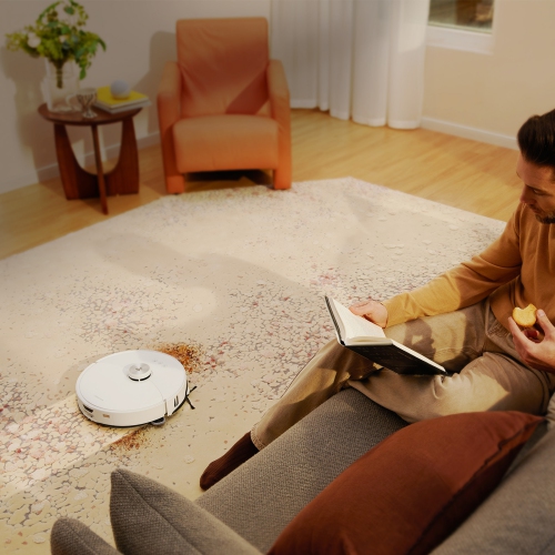 Aspirateur robot et vadrouille S8 MaxV Ultra de Roborock avec brosse latérale FlexiArm, évitement d'obstacles Reactive AI 2,0 et aspirateur pour