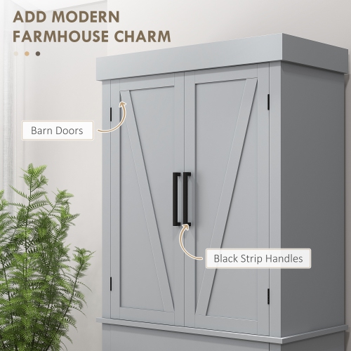 HOMCOM 72" Tall Kitchen Pantry Cabinet, Farmhouse Style Buffet Storage Cabinet, Freestanding, 4 Doors, 5-Tier Shelving, Drawer, Adjustable Shelves,