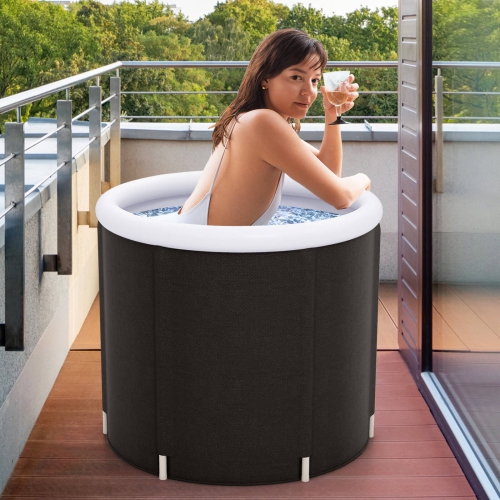 Goplus Ice Bath Tub for Adult Outdoor Ice Plunge Tub with Lid 66 Gal Capacity