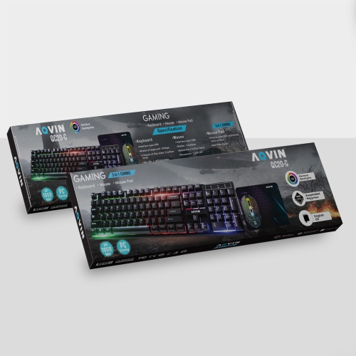 Ensemble clavier et souris de jeu RVB AQVIN avec pavé pour les joueurs ~ Touches de capacité multimédia et anti-effet fantôme ~ Design ergonomique -