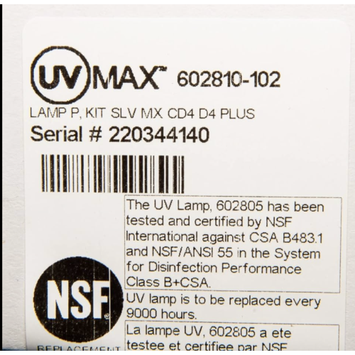 VIQUA 602810-102 Lamp and Sleeve Bundle for D Model Systems