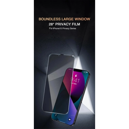 Privacy Screen Protector for iPhone 15, 9H Anti Spy Private Tempered Glass Film - FREE SHIPPING
