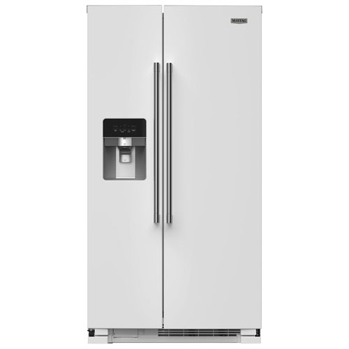 Image 1 de 23.. Réfrigérateur à congélateur juxtaposé 24,5 pi³ 36 po avec distributeur eau/glaçons de Maytag - Blanc