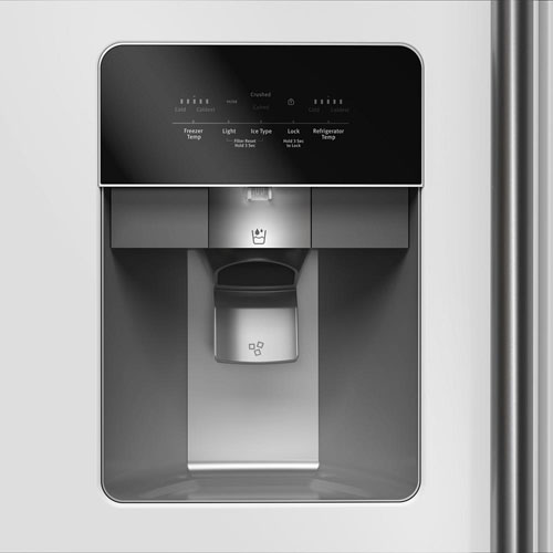 Réfrigérateur à congélateur juxtaposé 24,5 pi³ 36 po avec distributeur eau/glaçons de Maytag - Blanc