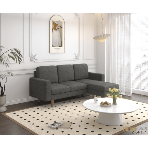 Urban Cali Hillsborough 76" Wide Boucle Sectional Sofa with Reversible Chaise