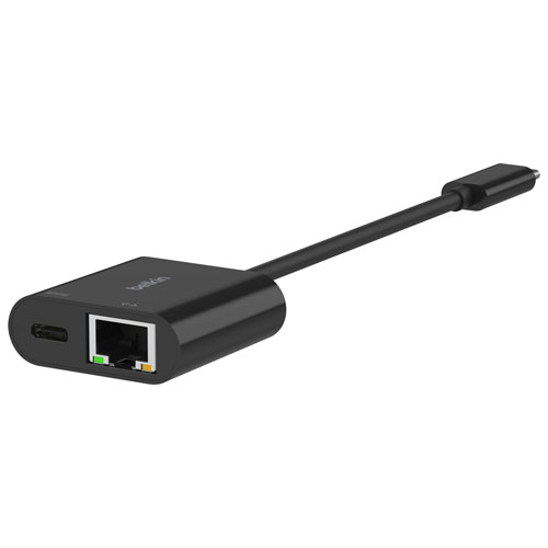 Adaptateur de chargement 2-en-1 USB-C à Ethernet de 100 W Connect de Belkin