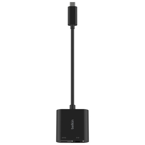 Adaptateur de chargement 2-en-1 USB-C à Ethernet de 100 W Connect de Belkin