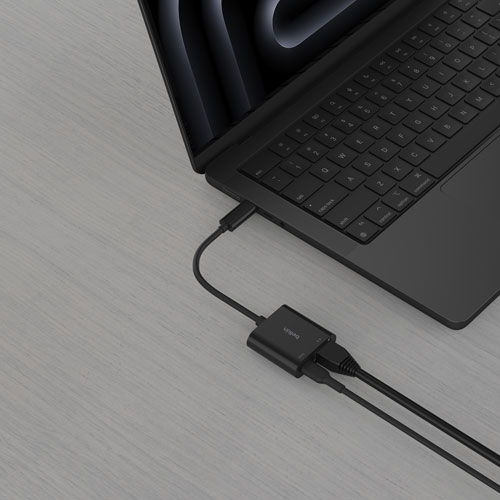 Adaptateur de chargement 2-en-1 USB-C à Ethernet de 100 W Connect de Belkin