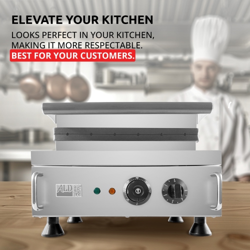 AP-529 Hot Dog Waffle Maker Commercial | Corn Dog Waffle Maker | 6 PCS | Hotdog Waffles on a Stick | Stainless Steel | 110V