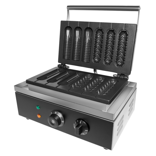 GR-HCX6 Hot Dog Waffle Machine | 3+3 Pcs | Waffle Corn Dog Maker | Manual Control | 110V