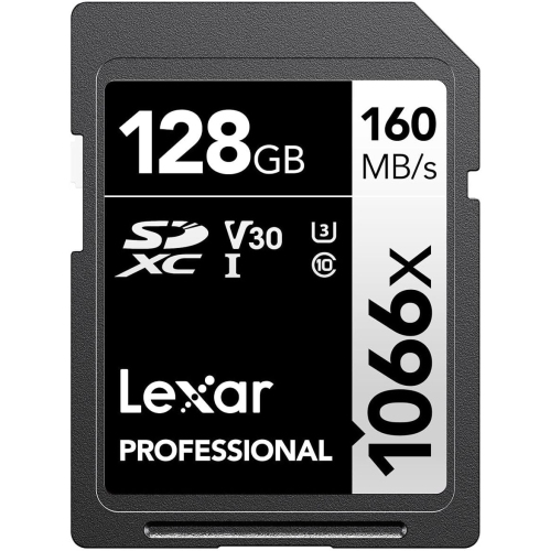 Lexar Professional 1066x 128GB SDXC UHS-I Card Silver Series, Up to 160MB/s Read, for DSLR and Mirrorless Cameras
