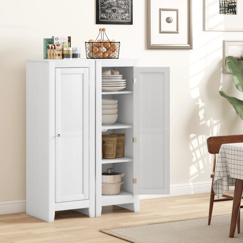HOMCOM – Armoire garde-manger de 47,6 po, petit buffet avec porte, pour salle à manger, blanc
