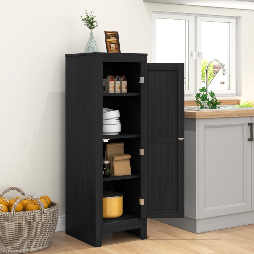 HOMCOM 47.6" Kitchen Pantry Cabinet, Small Buffet Storage Cabinet with Door, for Dining Room, Black