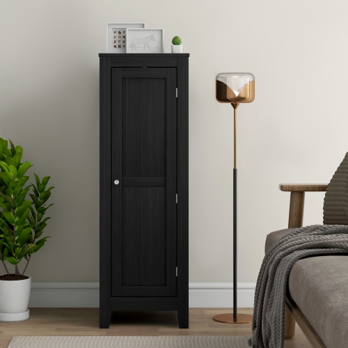 HOMCOM 47.6" Kitchen Pantry Cabinet, Small Buffet Storage Cabinet with Door, for Dining Room, Black