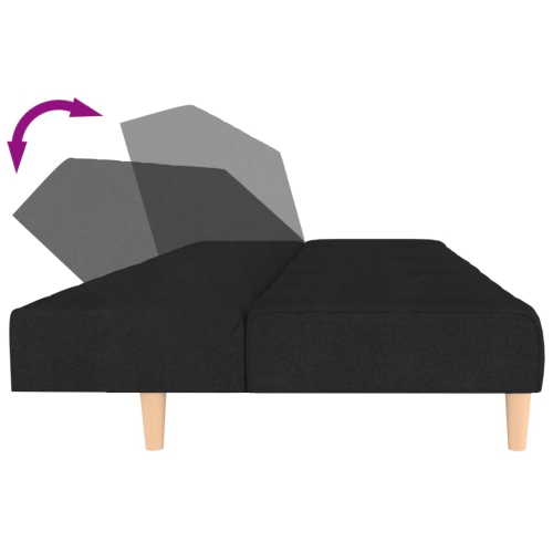 vidaXL 2-Seater Sofa Bed Black Fabric