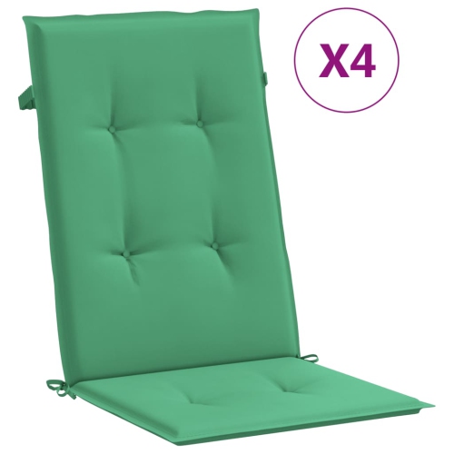 VIDAXL  Garden Highback Chair Cushions 4 PCs 120X50X3 Cm Fabric In Green