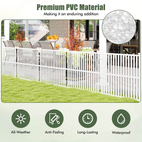 Costway 2 Air Conditioner Fence Panels with Metal Ground Stakes No Dig Trash Can Enclosure