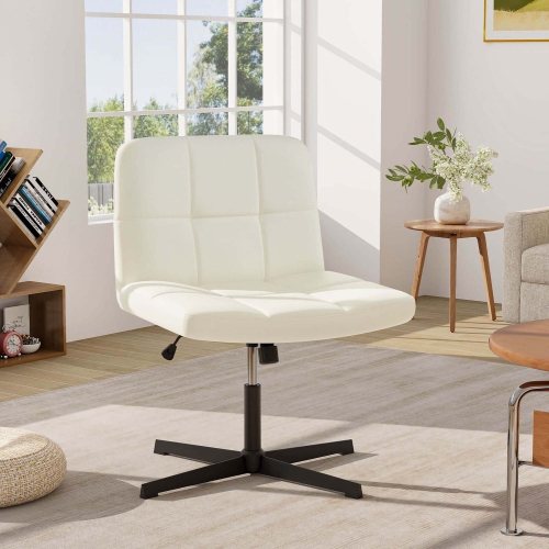 Costway Criss Cross Chair Cross-legged Office Chair with Oversized U-shaped Seat No Wheels