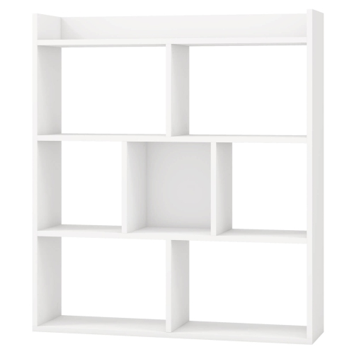Costway 1 PCS 7-cube Bookcase Open Storage Shelf with Anti-tipping Kits for Living Room White
