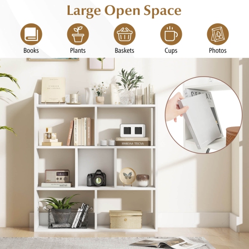 Costway 2 PCS 7-cube Bookcase Open Storage Shelf with Anti-tipping Kits for Living Room White