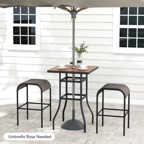 Gymax 4PCS 30'' Bar Height Bistro Stools Outdoor Bar Stools w/ Breathable Fabric Seat