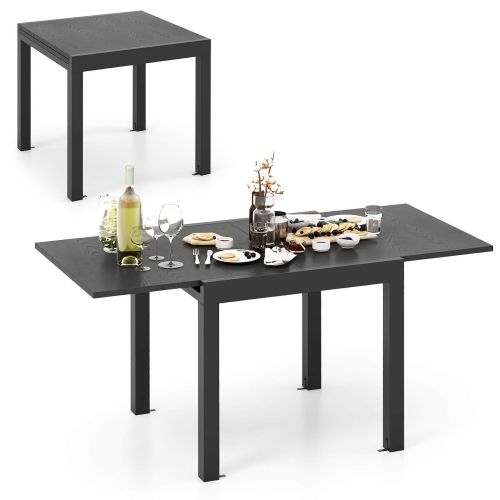Gymax Patio Expandable Dining Table 31.5''-63'' Adjustable Rectangular All Weather Table