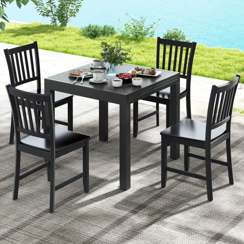 Gymax Patio Expandable Dining Table 31.5''-63'' Adjustable Rectangular All Weather Table