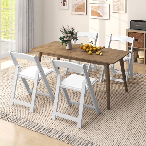 Gymax Set of 8 Dining Chairs w/ Rubber Wood Legs & Padded Seat for Home Office Events