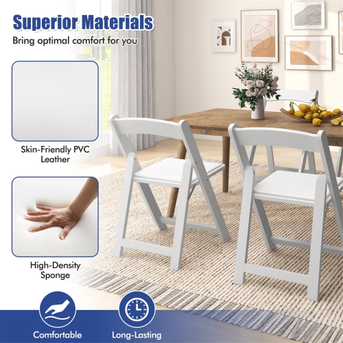 Gymax Set of 4 Dining Chairs w/ Rubber Wood Legs & Padded Seat for Home Office Events