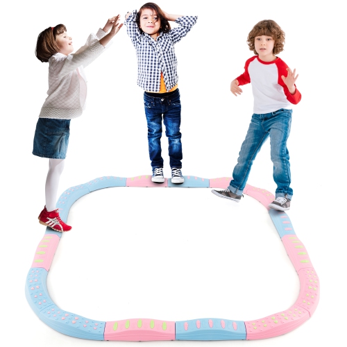 Gymax Colored Balance Beams for Kids w/ Non-slip Textured Surface Bottom Pad Multicolor