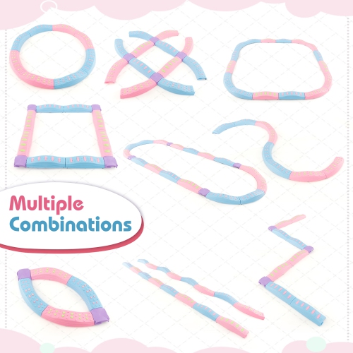 Gymax Colored Balance Beams for Kids w/ Non-slip Textured Surface Bottom Pad Multicolor