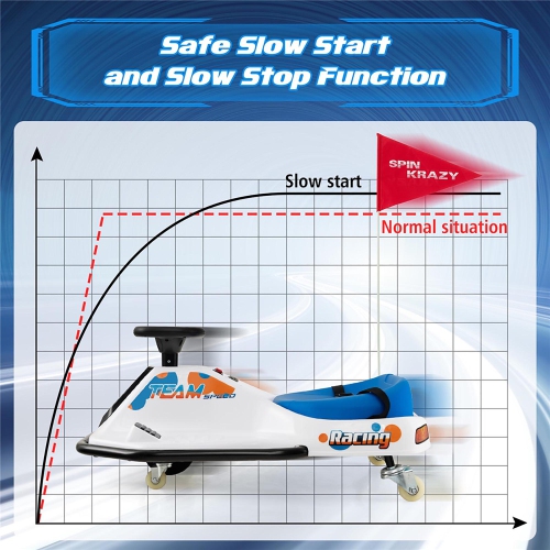 Gymax Electric Drifting Go Kart for Kids w/ 360° Spin Wireless Connection & USB Radio