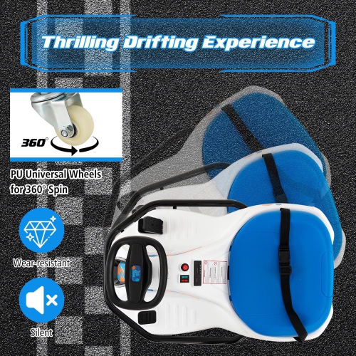 Gymax Electric Drifting Go Kart for Kids w/ 360° Spin Wireless Connection & USB Radio