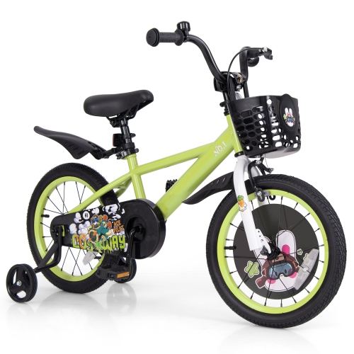 Gymax 16'' Kid's Bike for 4-7 w/ Height-Adjustable Handlebar & Saddle Handbrake