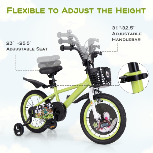 Gymax 16'' Kid's Bike for 4-7 w/ Height-Adjustable Handlebar & Saddle Handbrake