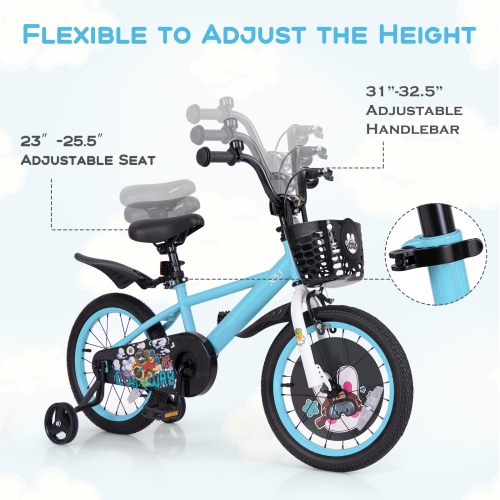 Gymax 16'' Kid's Bike for 4-7 w/ Height-Adjustable Handlebar & Saddle Handbrake
