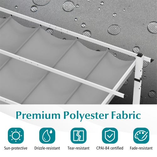 Gymax 12' x 10' Outdoor Pergola w/ Retractable Canopy Aluminum Frame Anchors Patio