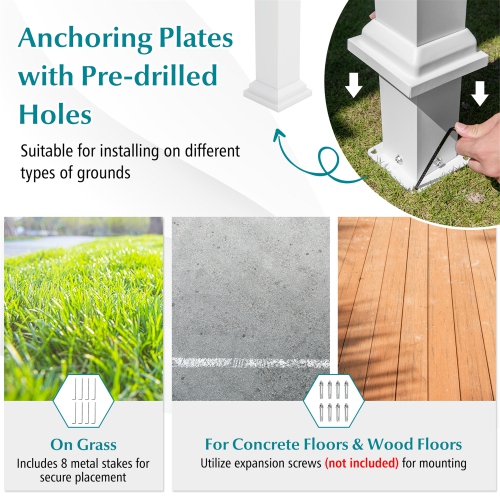 Gymax 12' x 10' Outdoor Pergola w/ Retractable Canopy Aluminum Frame Anchors Patio