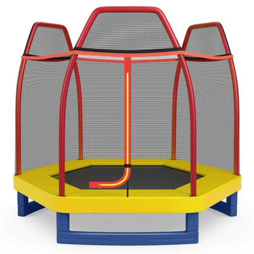 Pull de loisir intérieur pour enfants avec trampoline 7FT de Costway